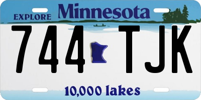 MN license plate 744TJK