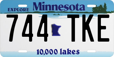MN license plate 744TKE