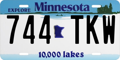 MN license plate 744TKW