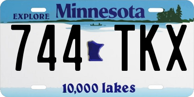 MN license plate 744TKX