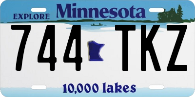 MN license plate 744TKZ