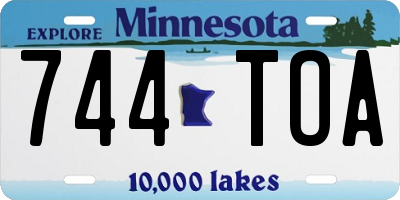 MN license plate 744TOA