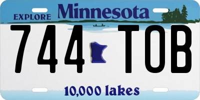 MN license plate 744TOB