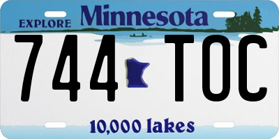 MN license plate 744TOC