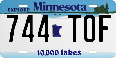 MN license plate 744TOF