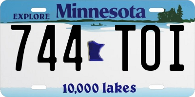 MN license plate 744TOI