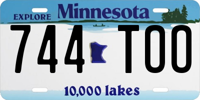 MN license plate 744TOO