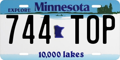 MN license plate 744TOP