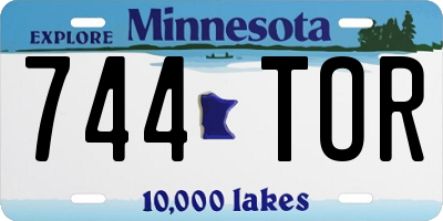 MN license plate 744TOR