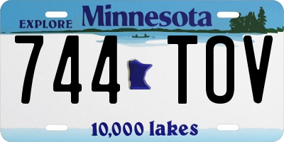 MN license plate 744TOV