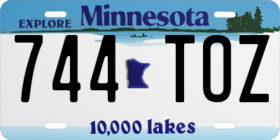 MN license plate 744TOZ