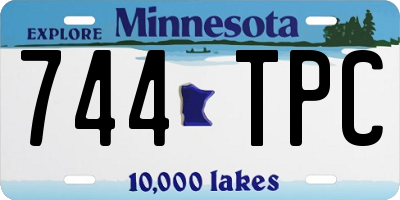 MN license plate 744TPC