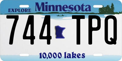 MN license plate 744TPQ