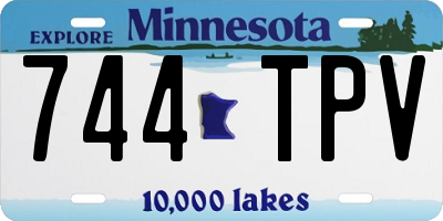 MN license plate 744TPV