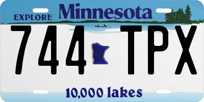 MN license plate 744TPX