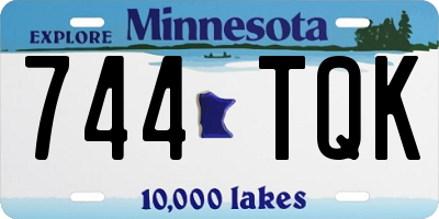 MN license plate 744TQK