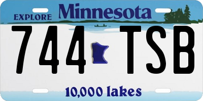 MN license plate 744TSB