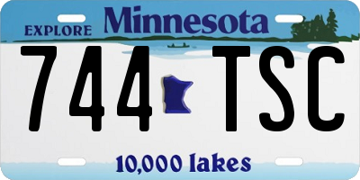 MN license plate 744TSC