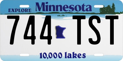 MN license plate 744TST