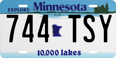 MN license plate 744TSY