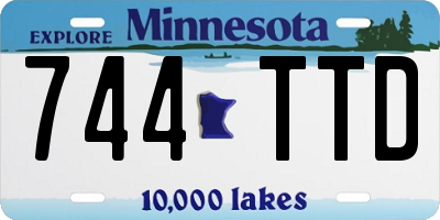 MN license plate 744TTD
