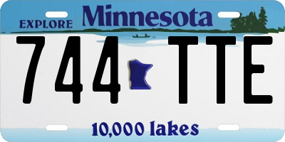 MN license plate 744TTE