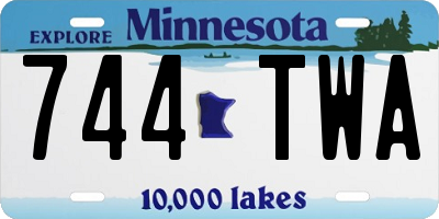 MN license plate 744TWA