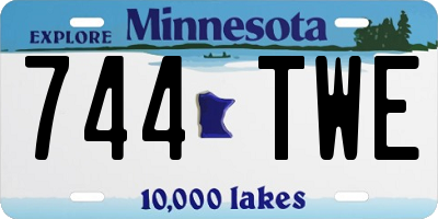 MN license plate 744TWE