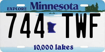 MN license plate 744TWF