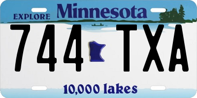 MN license plate 744TXA