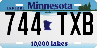 MN license plate 744TXB