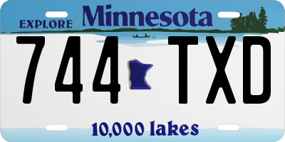 MN license plate 744TXD