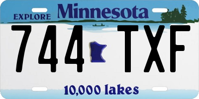 MN license plate 744TXF
