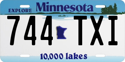 MN license plate 744TXI