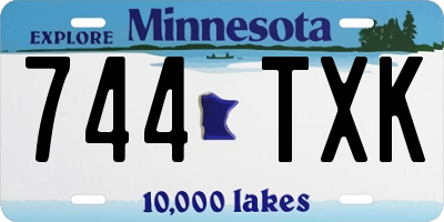 MN license plate 744TXK