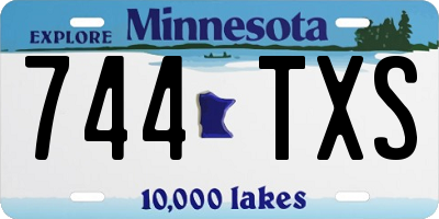 MN license plate 744TXS