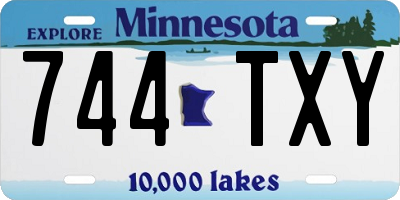 MN license plate 744TXY