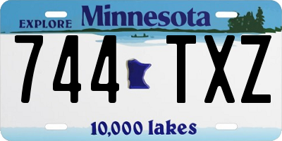 MN license plate 744TXZ