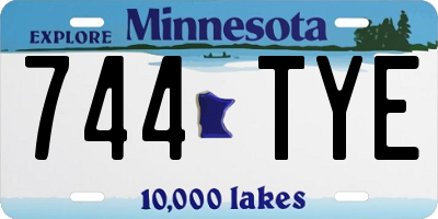 MN license plate 744TYE