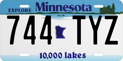 MN license plate 744TYZ