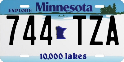 MN license plate 744TZA