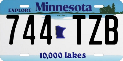 MN license plate 744TZB