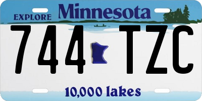 MN license plate 744TZC