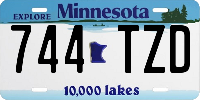 MN license plate 744TZD