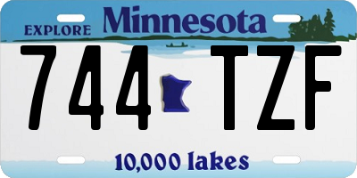 MN license plate 744TZF