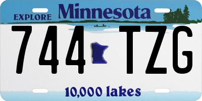 MN license plate 744TZG