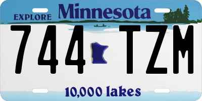 MN license plate 744TZM