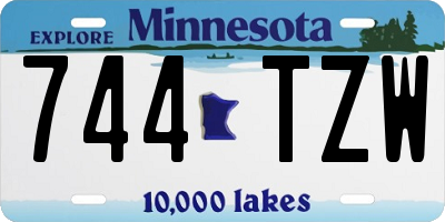 MN license plate 744TZW