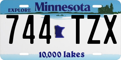 MN license plate 744TZX