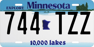 MN license plate 744TZZ